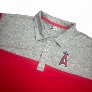 New Era Los Angeles Angels MLB Red and Gray Men's Polo Shirt
